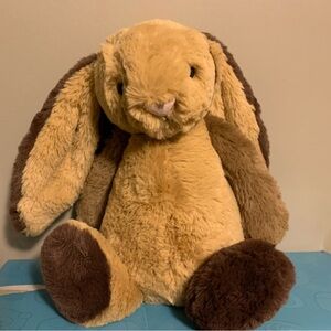 Jellycat Tan and Brown Plush Bunny patchwork bunny size medium